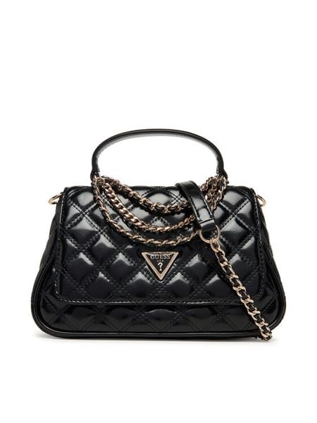 Guess Torebka Giully II HWTG96 73190 Czarny. Czarne torebki klasyczne Guess, z aplikacjami, ze skóry, bez dodatków. Za 459.99 zł.