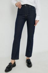 Lauren Ralph Lauren jeansy damskie high waist. Niebieskie jeansy Lauren Ralph Lauren, bez wzorów, z jeansu, z podwyższonym stanem. Za 699.99 zł.