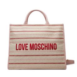 Torebka LOVE MOSCHINO. Czerwone shopper bag Love Moschino, bez wzorów, bez dodatków. Za 579.99 zł.