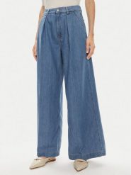 Boss Jeansy 50509285 Niebieski Wide Leg. Niebieskie jeansy Boss, bez wzorów, z bawełny. Za 1,439.00 zł.