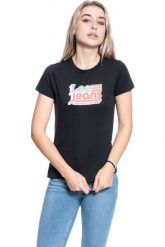 DAMSKI T-SHIRT LEE CREW NECK TEE BLACK L41LYG01 112109066. Czarne t-shirty Lee, l, bez wzorów, bez kołnierzyka, bez ramiączek. Za 69.99 zł.