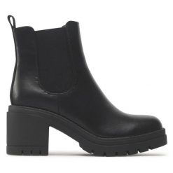 Botki Jenny Fairy. Czarne botki Jenny Fairy, bez wzorów, bez obcasa, na słupku, bez zapięcia. Za 159.99 zł.