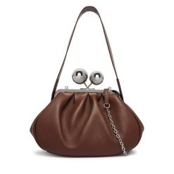 Torebka Weekend Max Mara. Brązowe kopertówki Weekend Max Mara, bez wzorów, wizytowe, bez dodatków. Za 2,139.00 zł.