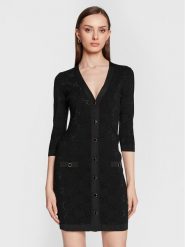 Blugirl Blumarine Sukienka dzianinowa RA3105-MA18F Czarny Slim Fit. Czarne sukienki Blugirl Blumarine, s, bez wzorów, z dzianiny, bez kołnierzyka, bez ramiączek. Za 1,789.00 zł.