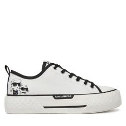 Trampki KARL LAGERFELD. Białe trampki KARL LAGERFELD, bez wzorów, bez zapięcia. Za 439.99 zł.