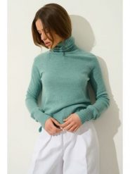 AUTHENTIC CASHMERE Kaszmirowy golf "Cassy" w kolorze turkusowym rozmiar: L. Niebieskie swetry AUTHENTIC CASHMERE, l, bez wzorów, z kaszmiru, bez ramiączek. Za 371.59 zł.