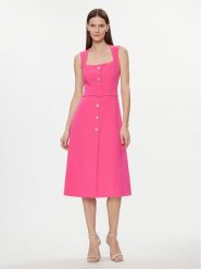 Nissa Sukienka koktajlowa RC14788 Różowy Slim Fit. Czerwone sukienki Nissa, bez wzorów, z syntetyku, wizytowe, bez kołnierzyka, bez ramiączek. Za 1,529.00 zł.