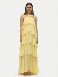 Vero Moda Sukienka wieczorowa Felicia 10295237 Żółty Slim Fit. Żółte sukienki Vero Moda, l, bez wzorów, z syntetyku, wizytowe, bez kołnierzyka, bez ramiączek. Za 549.99 zł.
