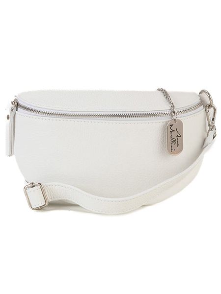 Anna Morellini Skórzana saszetka "Berenice" w kolorze białym - 25 x 14 x 1 cm rozmiar: onesize. Białe nerki i saszetki Anna Morellini, bez wzorów, z materiału, sportowe, bez dodatków. Za 130.99 zł.