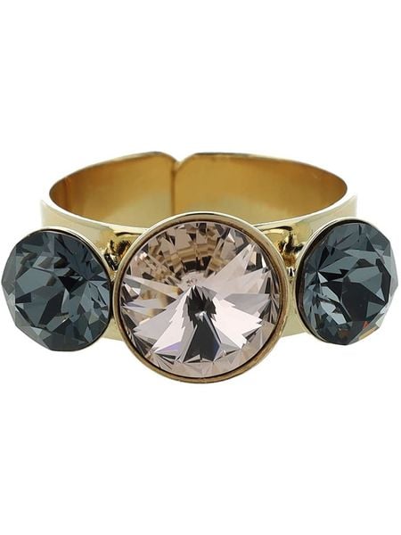 Otazu Pozłacany pierścionek z kryształami Swarovski rozmiar: onesize. Niebieskie pierścionki Otazu, z kryształem, pozłacane. Za 113.99 zł.