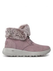 Skechers Botki On-The-Go Joy Plush Dreams 144042/LAV Fioletowy. Fioletowe botki Skechers, bez wzorów, ze skóry, bez obcasa, na płaskiej podeszwie, bez zapięcia. Za 229.99 zł.