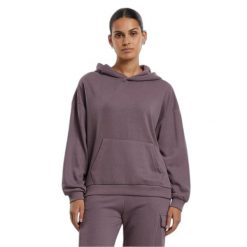 Damska bluza oversize z kapturem Urban Classics Light Terry. Fioletowe bluzy Urban Classics, bez wzorów, bez ramiączek, z kapturem. Za 175.50 zł.