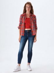 LTB Dżinsy "Senta Zip" - Skinny fit - w kolorze granatowym rozmiar: W32. Niebieskie jeansy LTB, z aplikacjami, ze skóry, klasyczne, z podwyższonym stanem. Za 163.26 zł.