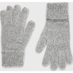 Pieces rękawiczki damskie kolor szary. Szare rękawiczki Pieces, bez wzorów, z dzianiny. W wyprzedaży za 41.99 zł.