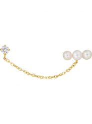 OR ÉCLAT Złote kolczyki-wkrętki "Perle montante" z perłami i cyrkonią rozmiar: onesize. Żółte kolczyki Or Éclat, z cyrkonią, złote. Za 347.99 zł.