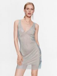 Blugirl Blumarine Sukienka koktajlowa RA3223-J6633 Niebieski Regular Fit. Niebieskie sukienki Blugirl Blumarine, l, bez wzorów, z syntetyku, wizytowe, bez kołnierzyka, bez ramiączek. Za 1,049.00 zł.