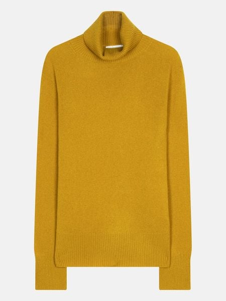 Perfect Cashmere Kaszmirowy golf "Tracy" w kolorze musztardowym rozmiar: L. Żółte swetry Perfect Cashmere, l, bez wzorów, z kaszmiru, bez ramiączek. Za 418.26 zł.