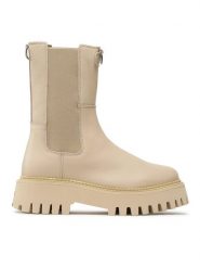 Bronx Sztyblety 47268-AA Beżowy. Brązowe botki Bronx, bez wzorów, ze skóry, bez obcasa, na płaskiej podeszwie, bez zapięcia. Za 379.99 zł.