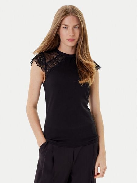 Morgan Bluzka 252-DODO Czarny Slim Fit. Czarne bluzki Morgan, s, bez wzorów, z syntetyku, bez kołnierzyka, bez ramiączek. Za 119.99 zł.