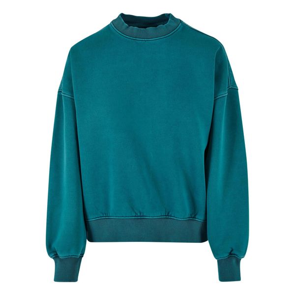 Bluza Damska Stone Wash Crew Neck Oversized SweaT-shirt. Niebieskie bluzy Urban Classics, xl, bez wzorów, bez ramiączek, bez kaptura. Za 186.99 zł.