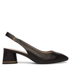 Czółenka Coccinelle. Czarne czółenka Coccinelle, bez wzorów, bez obcasa, bez zapięcia. Za 949.99 zł.