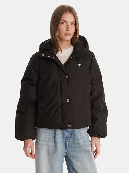 Guess Kurtka zimowa V5BL07 WGLW2 Czarny Regular Fit. Czarne kurtki Guess, na zimę, m, z aplikacjami, z syntetyku, bez kaptura. Za 799.99 zł.