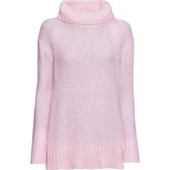 Sweter z golfem bonprix biel wełny - malinowy melanż. Białe swetry bonprix, melanż, z wełny. Za 109.99 zł.