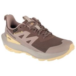Buty do biegania Salomon Elixir Active Gtx L47760100 brązowe. Brązowe buty do biegania bez wzorów, z gumy, bez zapięcia, do biegania. Za 693.78 zł.