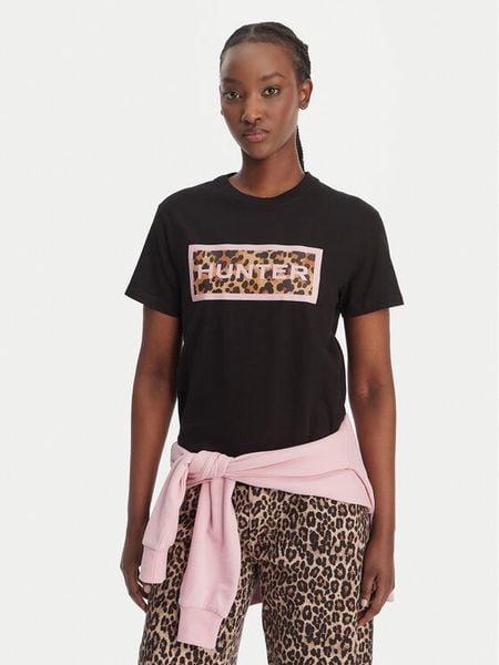 Hunter T-Shirt Essentials HARW0011261 Czarny Regular Fit. Czarne t-shirty Hunter, xs, bez wzorów, z bawełny, bez kołnierzyka, bez ramiączek. Za 54.99 zł.