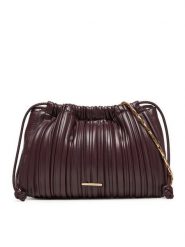 Calvin Klein Torebka Plisse Drawstring Bag LV04F3076G Bordowy. Czerwone kopertówki Calvin Klein, bez wzorów, ze skóry, wizytowe, bez dodatków. Za 439.99 zł.