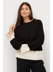 Ellos Sweter "Mallis" w kolorze czarno-białym rozmiar: 34/36. Czarne swetry ellos, bez wzorów, prążkowane, bez ramiączek. Za 100.99 zł.