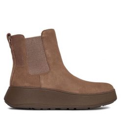 Sztyblety FitFlop. Szare botki FitFlop, bez wzorów, bez obcasa, na koturnie, bez zapięcia. Za 479.99 zł.