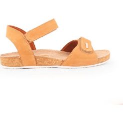 Sandały na korku - skóra naturalna - model 343 - kolor piaskowy (40). Białe sandały Zapato, bez wzorów, z jeansu, boho, bez obcasa, na płaskiej podeszwie, bez zapięcia. W wyprzedaży za 269.10 zł.