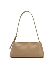 Calvin Klein Torebka Embossed Logo Shoulder Bag K60K612550 Beżowy. Brązowe torebki klasyczne Calvin Klein, bez wzorów, ze skóry, bez dodatków. Za 309.99 zł.