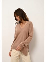 Just Cashmere Kaszmirowy sweter "Opal" w kolorze jasnobrązowym rozmiar: M. Brązowe swetry Just Cashmere, m, bez wzorów, z kaszmiru, bez ramiączek. Za 369.99 zł.