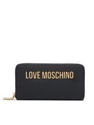 LOVE MOSCHINO Portfel JC5611PP0PKD0000 Czarny. Czarne portfele Love Moschino, bez wzorów, ze skóry. Za 439.99 zł.