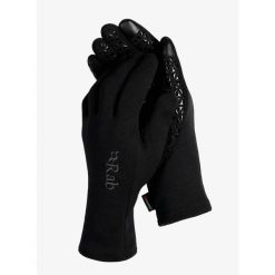 Rękawiczki Rab Power Stretch Contact Grip Glove. Czarne rękawiczki RAB, bez wzorów, sportowe. Za 159.99 zł.