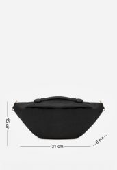 Czarna Nerka w Stylu Casual Ozdobiona Uchwytem Hippusa. Czarne nerki i saszetki Renee, bez wzorów, z jeansu, casualowe, bez dodatków. Za 79.99 zł.