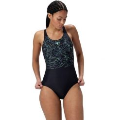 Damski kostium kąpielowy 1-częściowy Speedo Eco+ Hyperboom Placem Muscleb. Czarne stroje jednoczęściowe Speedo, bez wzorów, eleganckie. Za 271.50 zł.