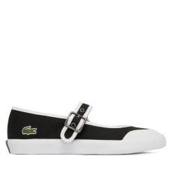 Baleriny Lacoste. Czarne baleriny Lacoste, bez wzorów, bez obcasa, bez zapięcia. Za 337.99 zł.
