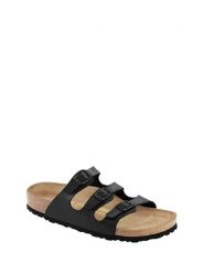 Birkenstock Klapki "Florida" w kolorze czarnym rozmiar: 37. Czarne klapki Birkenstock, bez wzorów, klasyczne, z otwartym noskiem, bez obcasa, bez zapięcia. Za 410.94 zł.