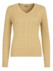 U.S. Polo Assn. Sweter w kolorze beżowym rozmiar: XXL. Brązowe swetry U.S. Polo Assn., s, bez wzorów, z bawełny, bez ramiączek. Za 151.90 zł.