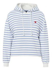 Pieces Sweter "Chilli" w kolorze biało-błękitnym rozmiar: XS. Białe swetry Pieces, xs, bez wzorów, bez ramiączek. Za 92.64 zł.