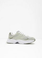Sneakersy chunky. Zielone buty sportowe lifestyle bonprix, bez wzorów, z materiału, sportowe, bez zapięcia. Za 147.99 zł.