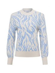 Comma casual identity Sweter Kobiety beżowy|niebieski, 40. Brązowe swetry comma casual identity, bez wzorów, z dzianiny, casualowe, bez ramiączek. Za 279.95 zł.