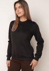 Czarna Bluza Klasyczna z Polarową Podszewką Embri. Czarne bluzy bez kaptura Born2be, l, z aplikacjami, z jeansu. Za 49.99 zł.