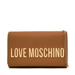 Torebka LOVE MOSCHINO. Brązowe kopertówki Love Moschino, bez wzorów, wizytowe, bez dodatków. Za 369.99 zł.