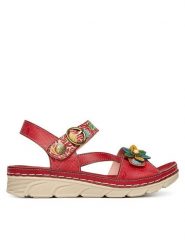 Laura Vita Sandały Dorry 21 Czerwony. Czerwone sandały LAURA VITA, bez wzorów, ze skóry, bez obcasa, na płaskiej podeszwie, bez zapięcia. Za 389.99 zł.