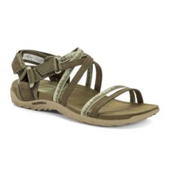 Sandały damskie Merrell Terran 3 Cush Lattice. Zielone sandały Merrell, bez wzorów, bez obcasa, bez zapięcia. Za 229.99 zł.