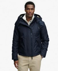 Superdry Kurtka Hooded Arctic Windcheater – Loose Fit, poliester z recyklingu. Niebieskie kurtki przeciwdeszczowe Superdry, s, bez wzorów, z elastanu, bez kaptura. Za 545.65 zł.